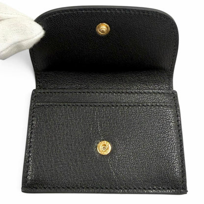 Gucci Leather Bamboo Business Card Case Black — view 4