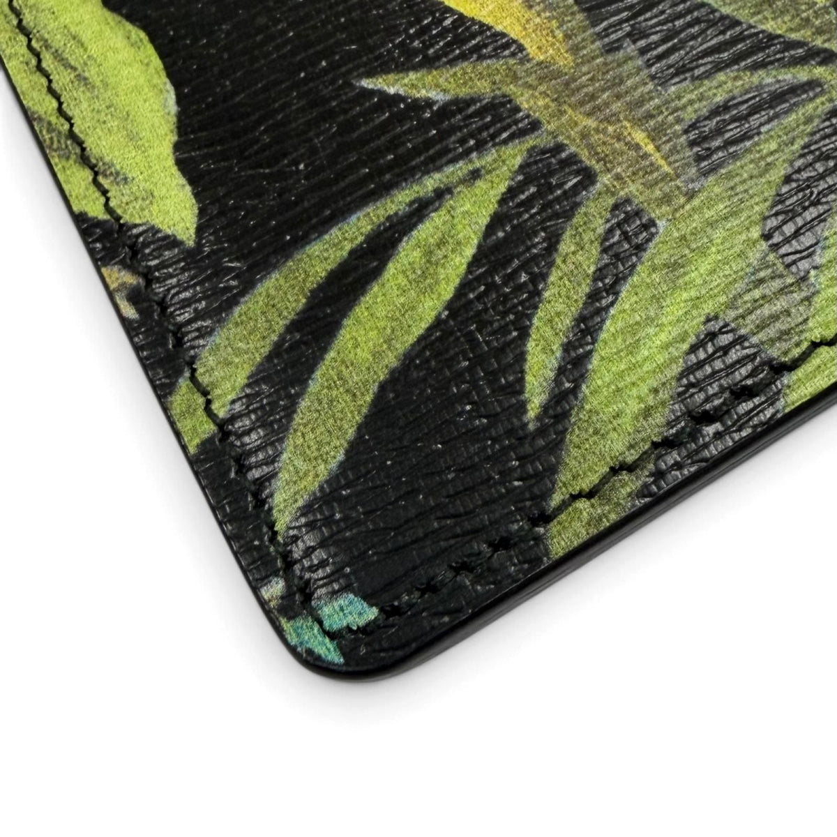 Gucci Leather Tropical Print Pouch Clutch Black — view 3