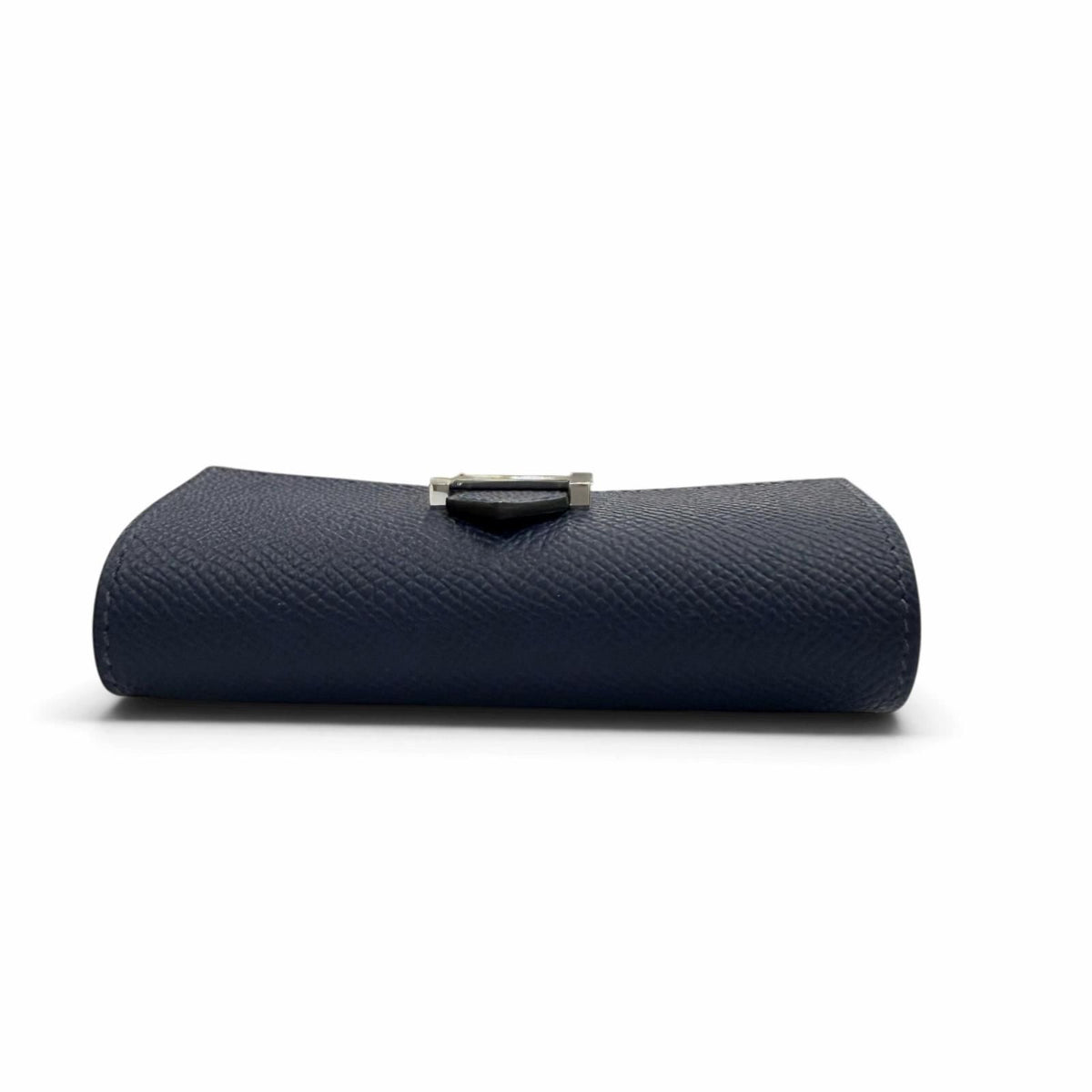 Hermes Bearn Veau Epsom Silver H Logo Key Case Blue Navy Key Holder — view 4