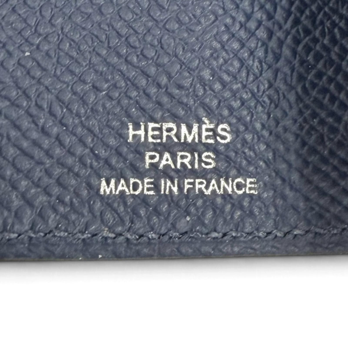 Hermes Bearn Veau Epsom Silver H Logo Key Case Blue Navy Key Holder — view 7