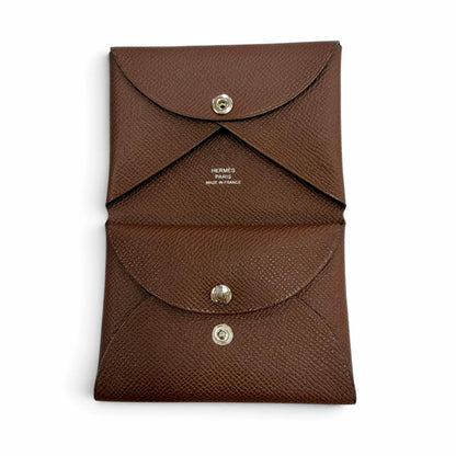 Hermes Calvi Duo Veau Epsom Terre Coin Purse — view 6