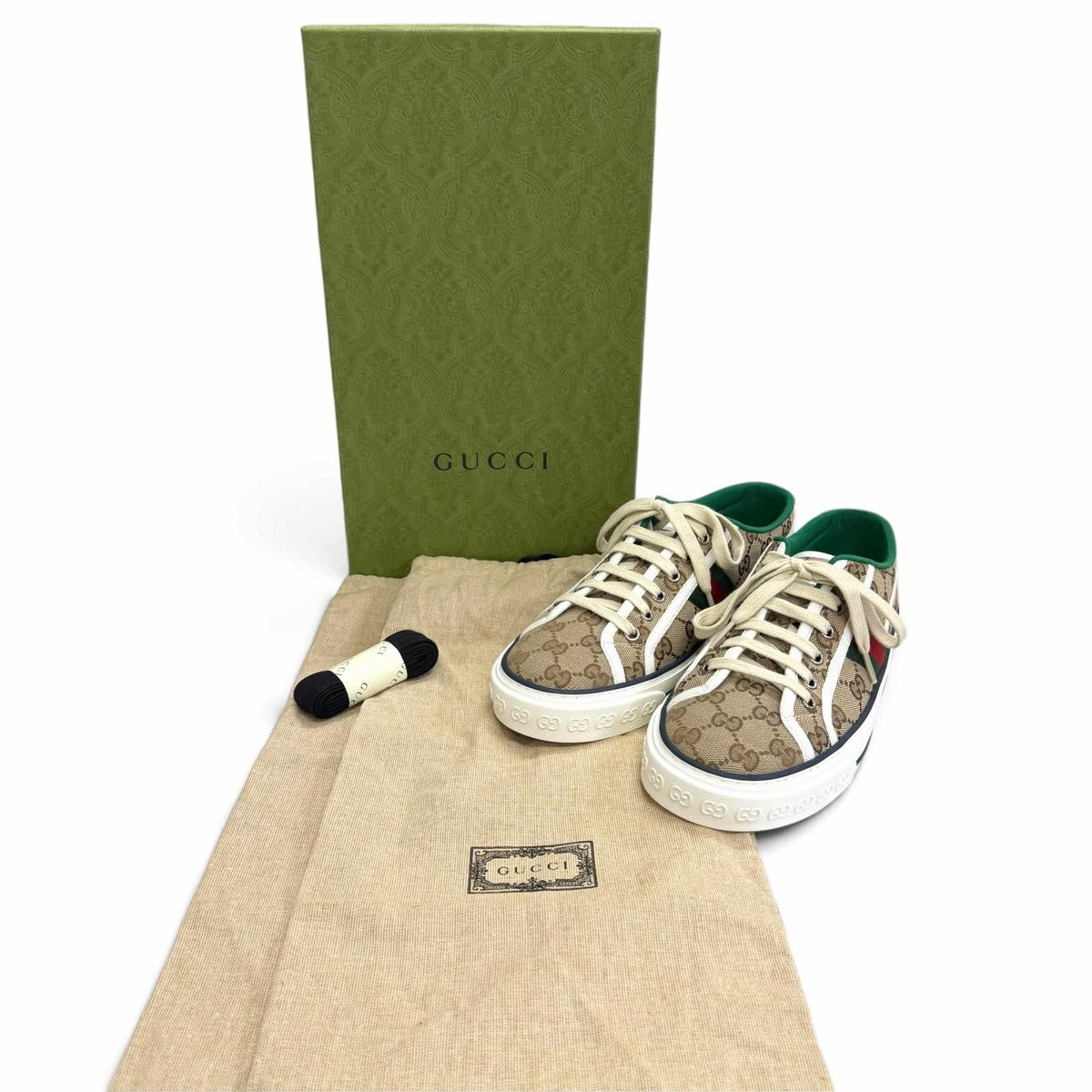 Gucci GG Canvas Tennis Sherry Line Low-Top Sneakers Beige 6.5 — view 2