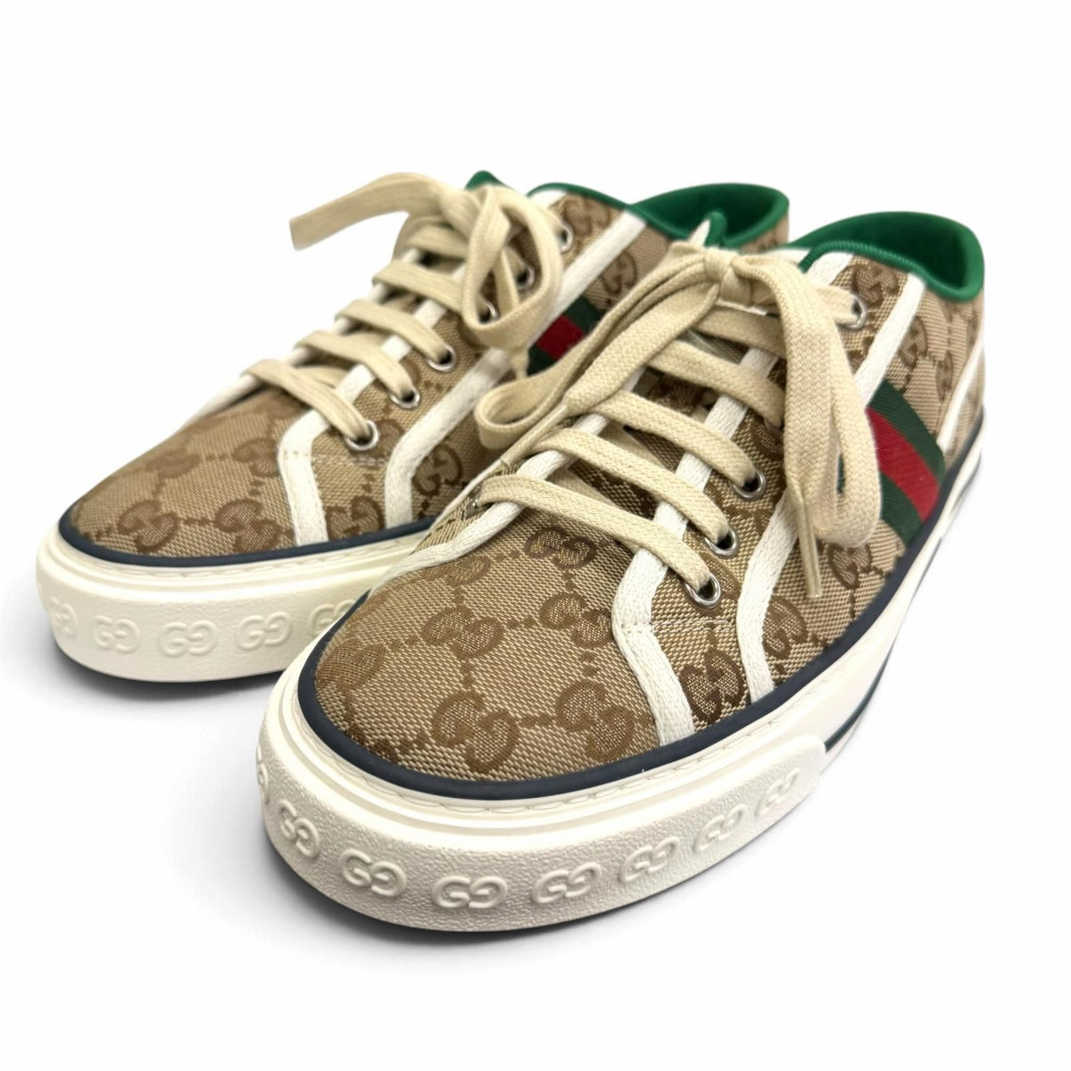 Gucci GG Canvas Tennis Sherry Line Low-Top Sneakers Beige 6.5