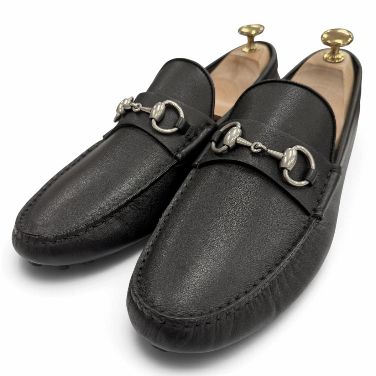 Gucci Horsebit Leather Shoes Loafers Driving Black 7