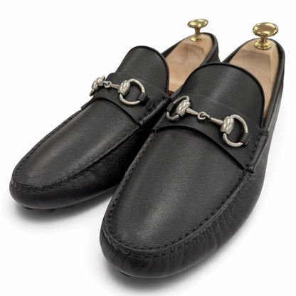 Gucci Horsebit Leather Shoes Loafers Driving Black 7