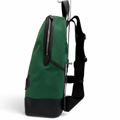 Hermes Toile Bivouac Veau Sac a Dos All Backpack Vert Moyane Noir — view 4