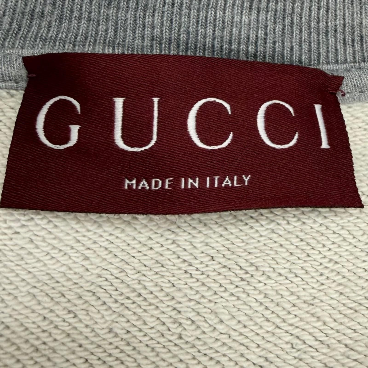 Gucci University Oversized Crew Neck Sweatshirt Light Gray XS — view 6