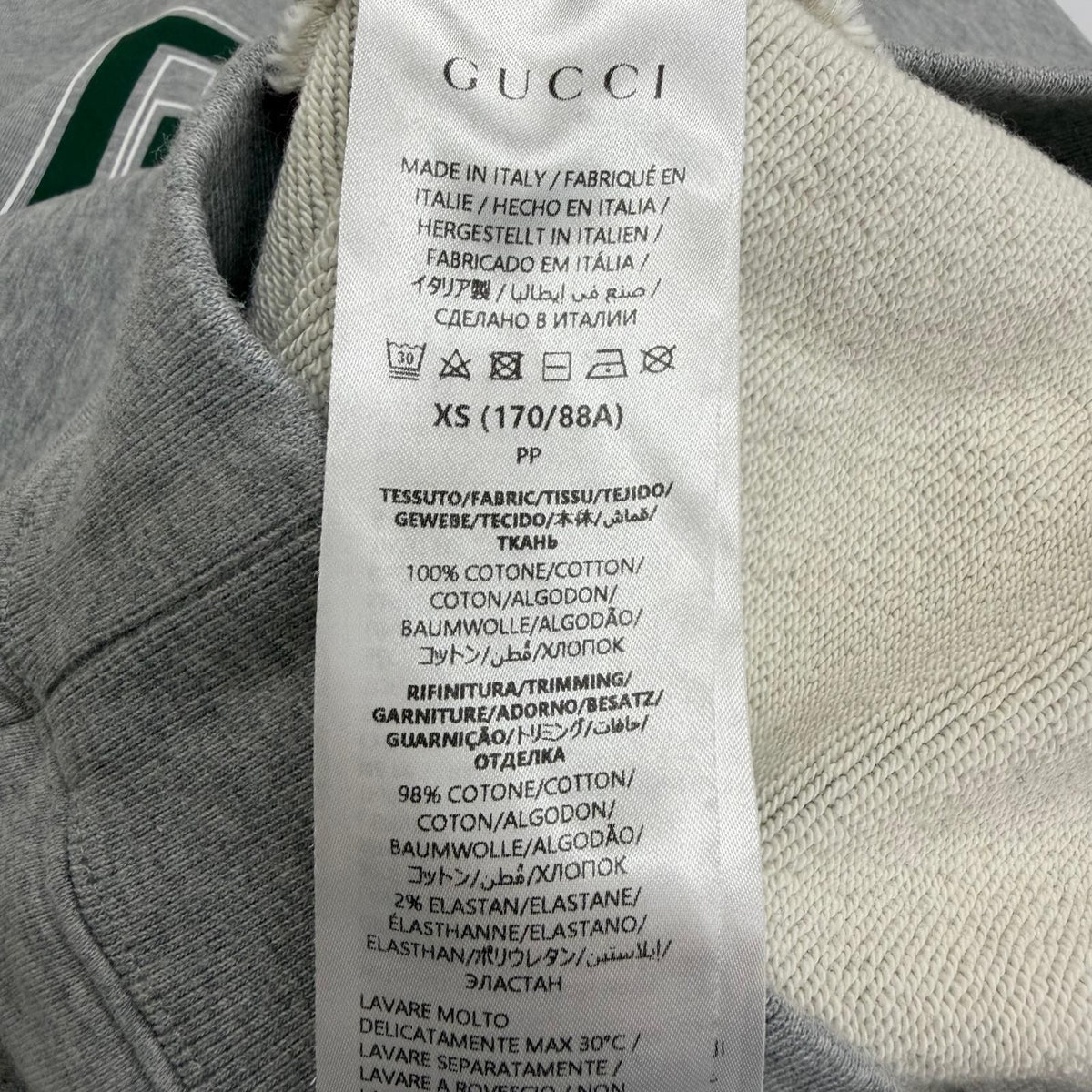 Gucci University Oversized Crew Neck Sweatshirt Light Gray XS — view 7