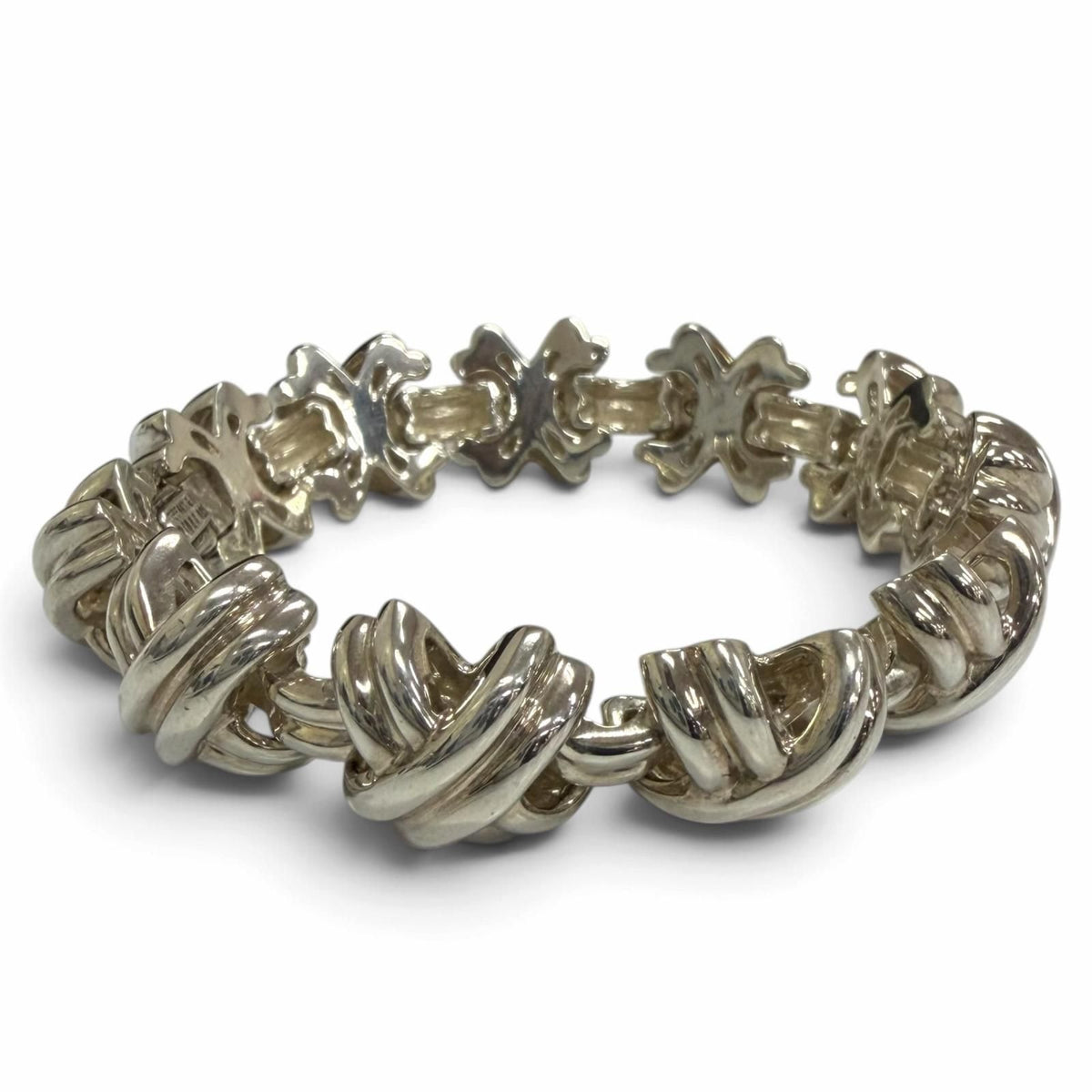Tiffany & Co Vintage Signature Link Motif Bracelet Silver