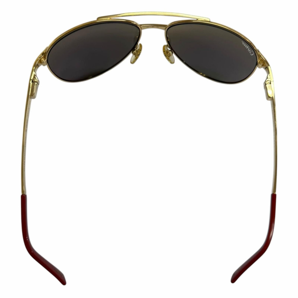 Cartier Santos Dumont Mirror Lens Two Bridge Sunglasses Gold Bordeaux Eyewear — view 8
