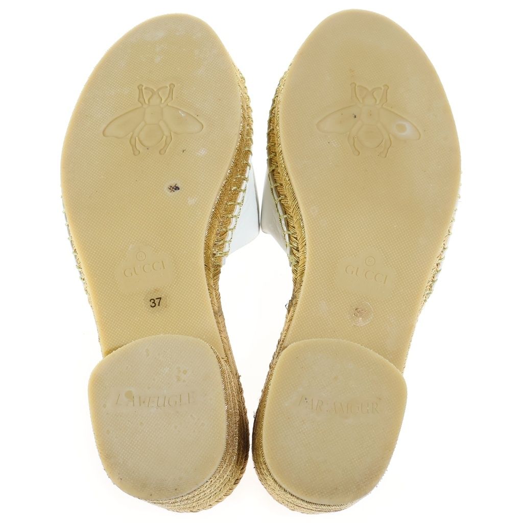 Gucci Interlocking G Sandals Gold — view 5