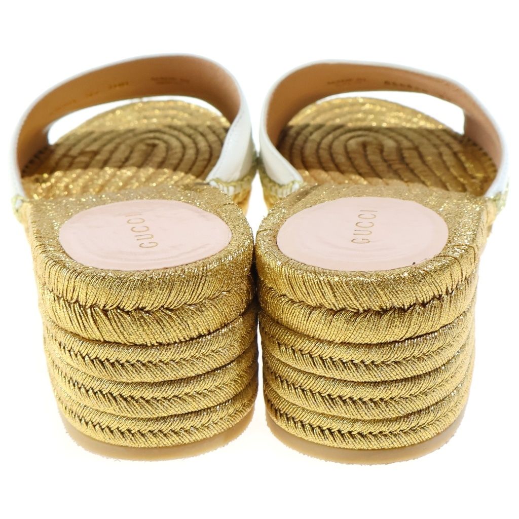 Gucci Interlocking G Sandals Gold — view 3