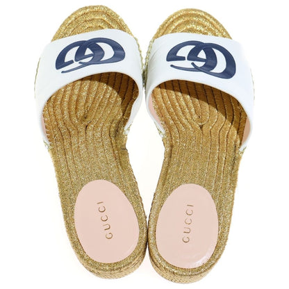 Gucci Interlocking G Sandals Gold — view 4