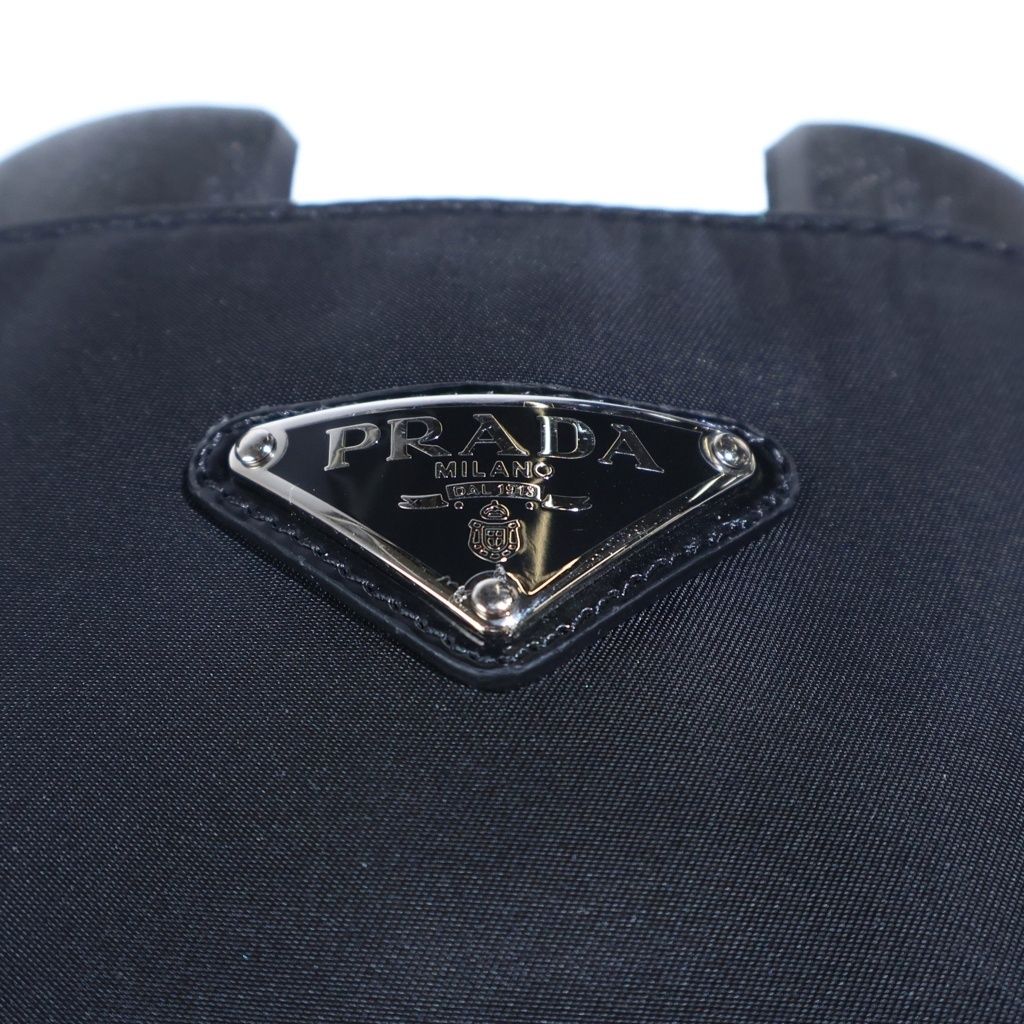Prada Re-Nylon Knee High Boots Leather Paneled Long Triangle Logo Zip Black — view 6