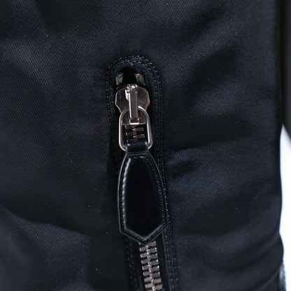 Prada Re-Nylon Knee High Boots Leather Paneled Long Triangle Logo Zip Black — view 5