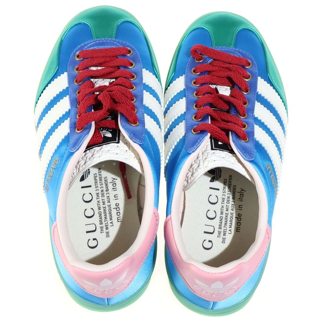 Gucci Adidas Gazelle Low-Top Sneakers Blue Green Pink Multicolor — view 4