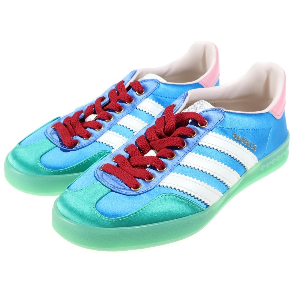 Gucci Adidas Gazelle Low-Top Sneakers Blue Green Pink Multicolor — view 2