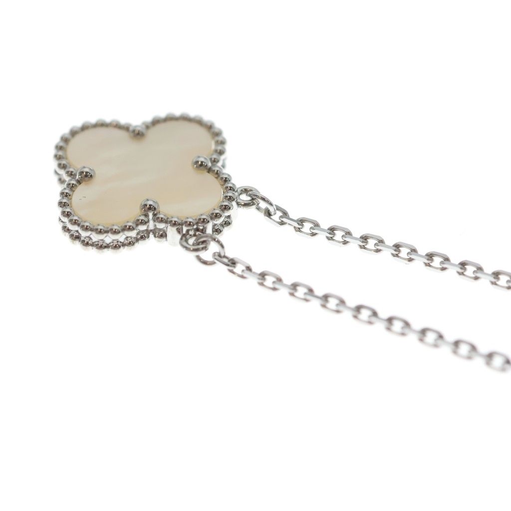 Van Cleef & Arpels Vintage Alhambra Mother of Pearl Necklace 18k White Gold — view 5