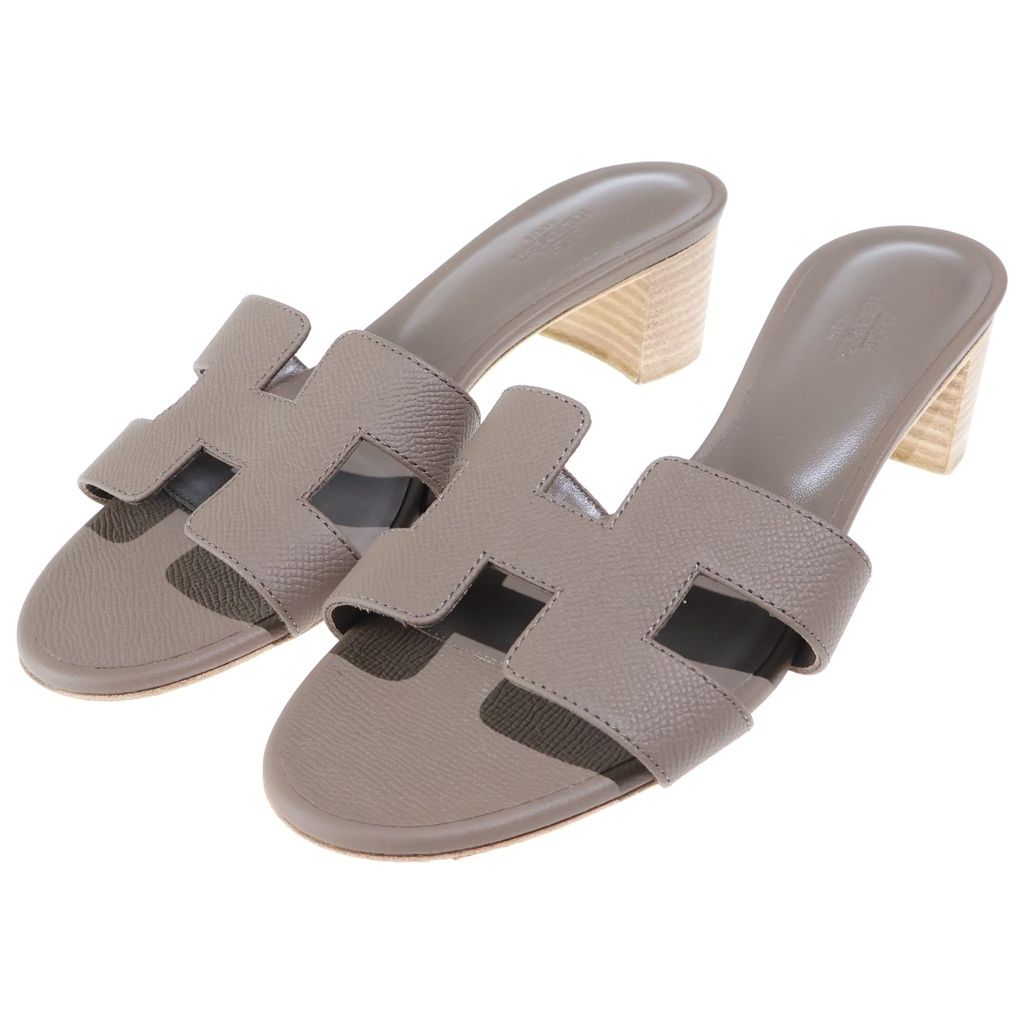 Hermes Oasis Sandals Etoupe Leather