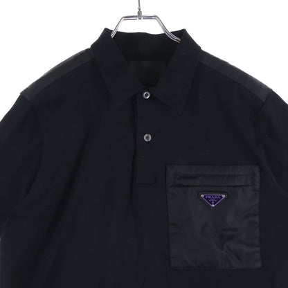 Prada Re-Nylon Front Pocket Polo Shirt Black CN 180/96 M — view 3
