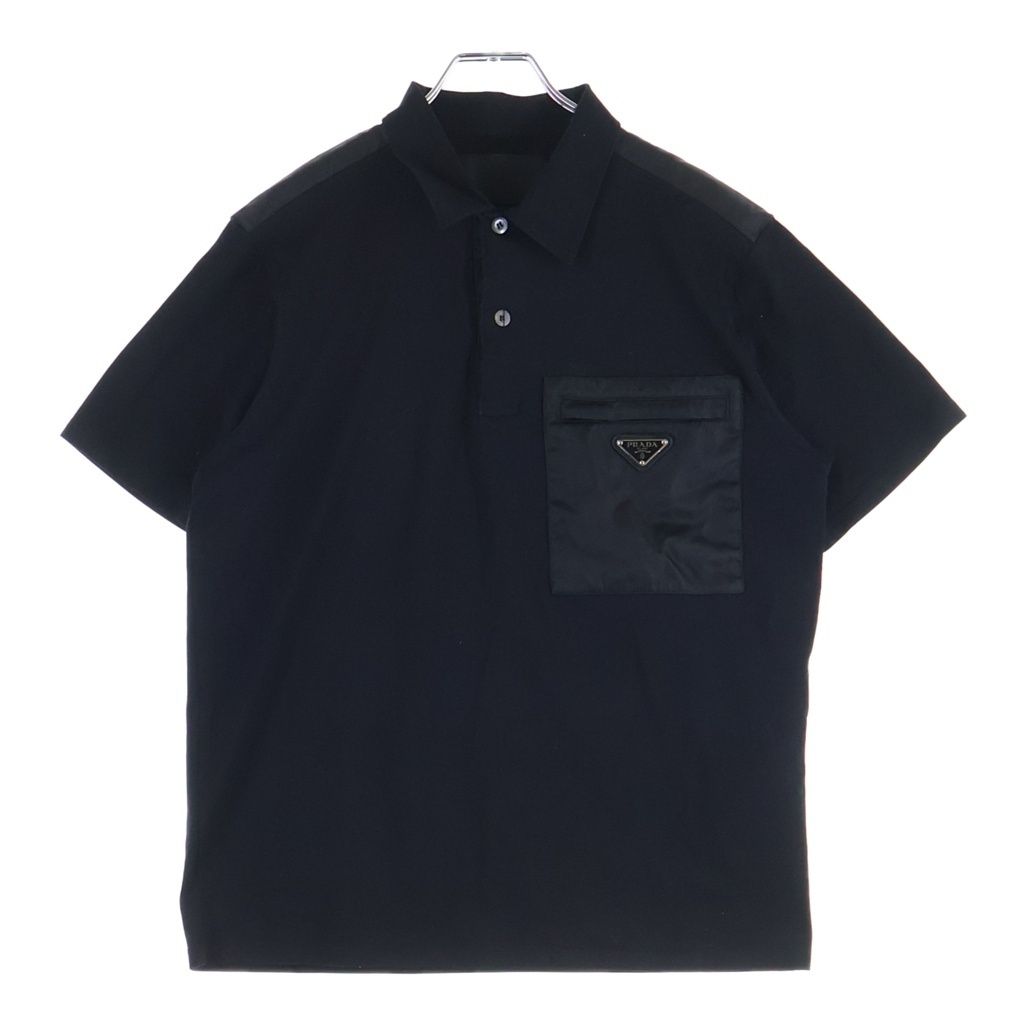 Prada Re-Nylon Front Pocket Polo Shirt Black CN 180/96 M