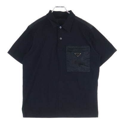 Prada Re-Nylon Front Pocket Polo Shirt Black CN 180/96 M