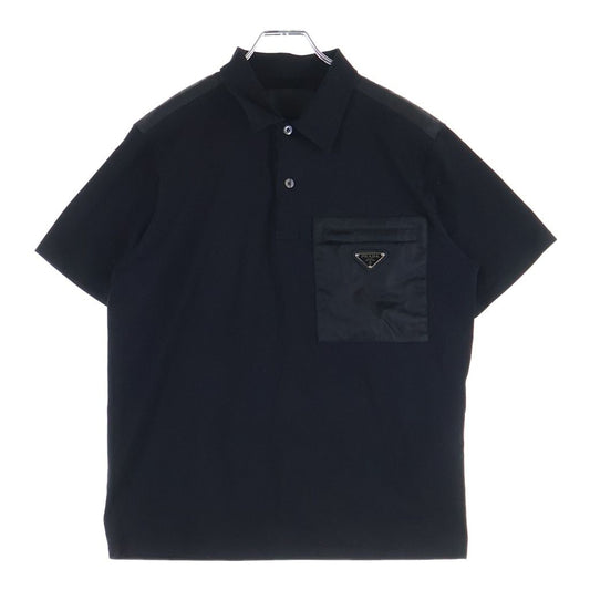 Prada Re-Nylon Front Pocket Polo Shirt Black CN 180/96 M
