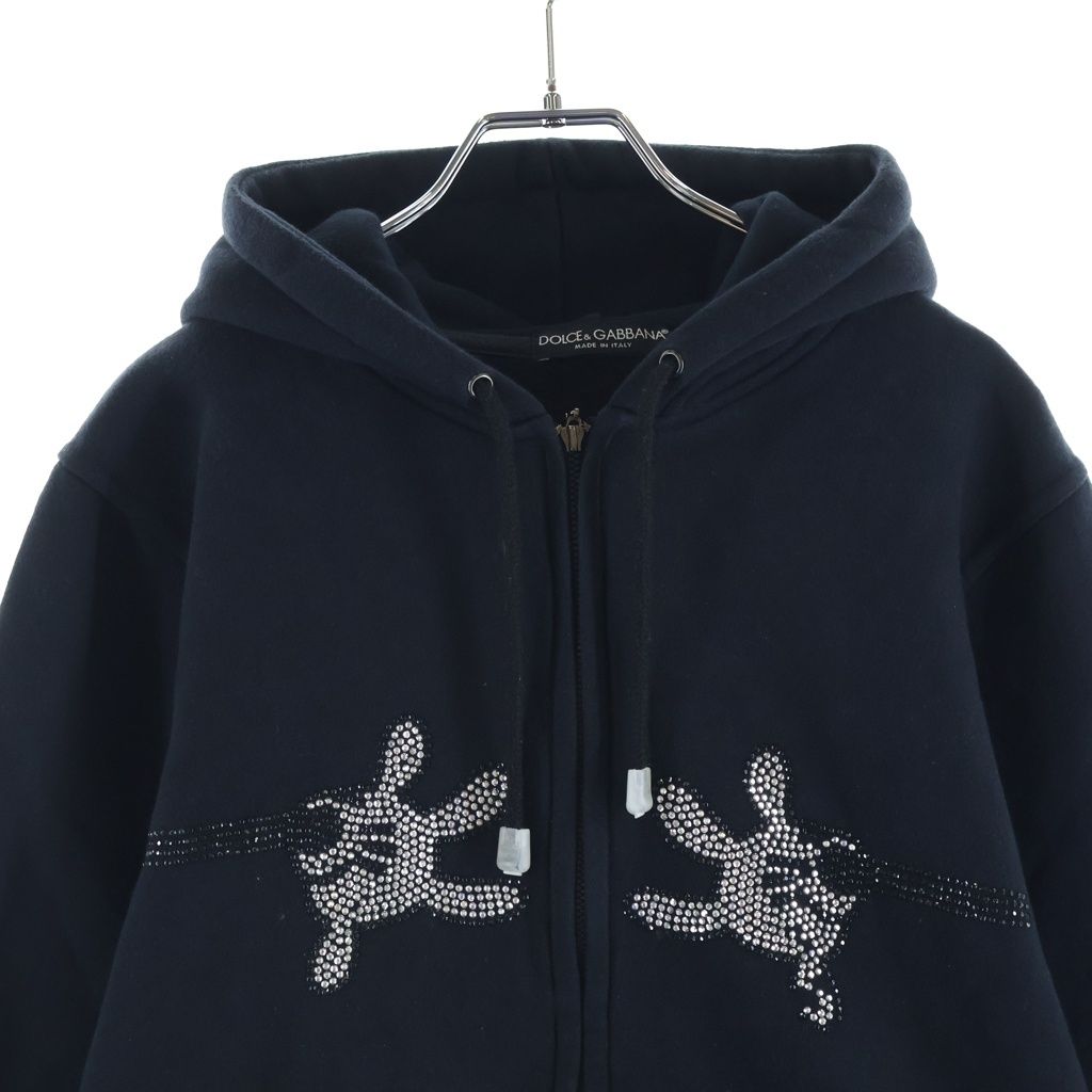 Dolce & Gabbana Mickey Mouse Rhinestone Hoodie Black — view 3