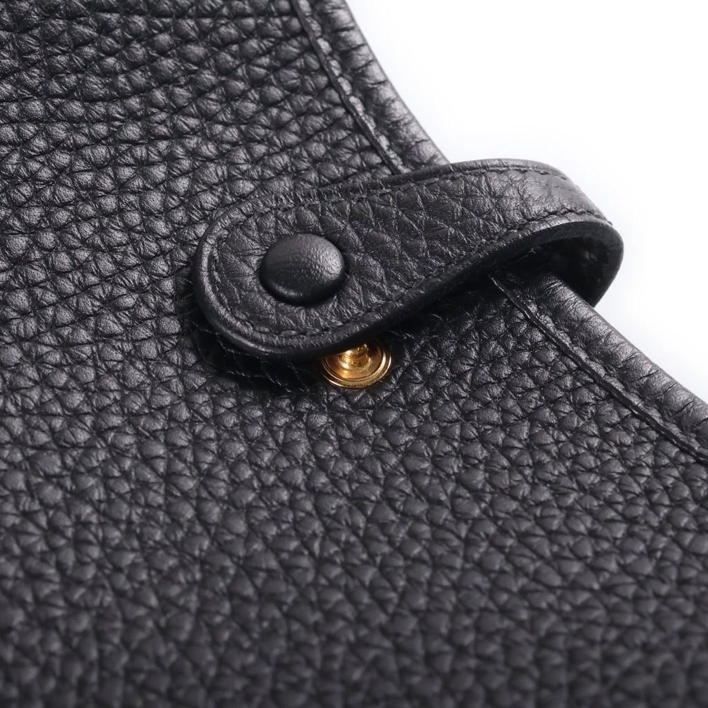 Hermes Evelyne Amazon TPM Black Taurillon Clemence Gold Shoulder Bag — view 6