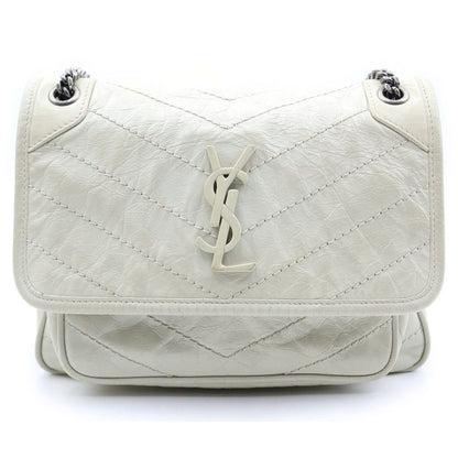 Saint Laurent Paris Niki Baby Chain Shoulder Bag Ivory Leather