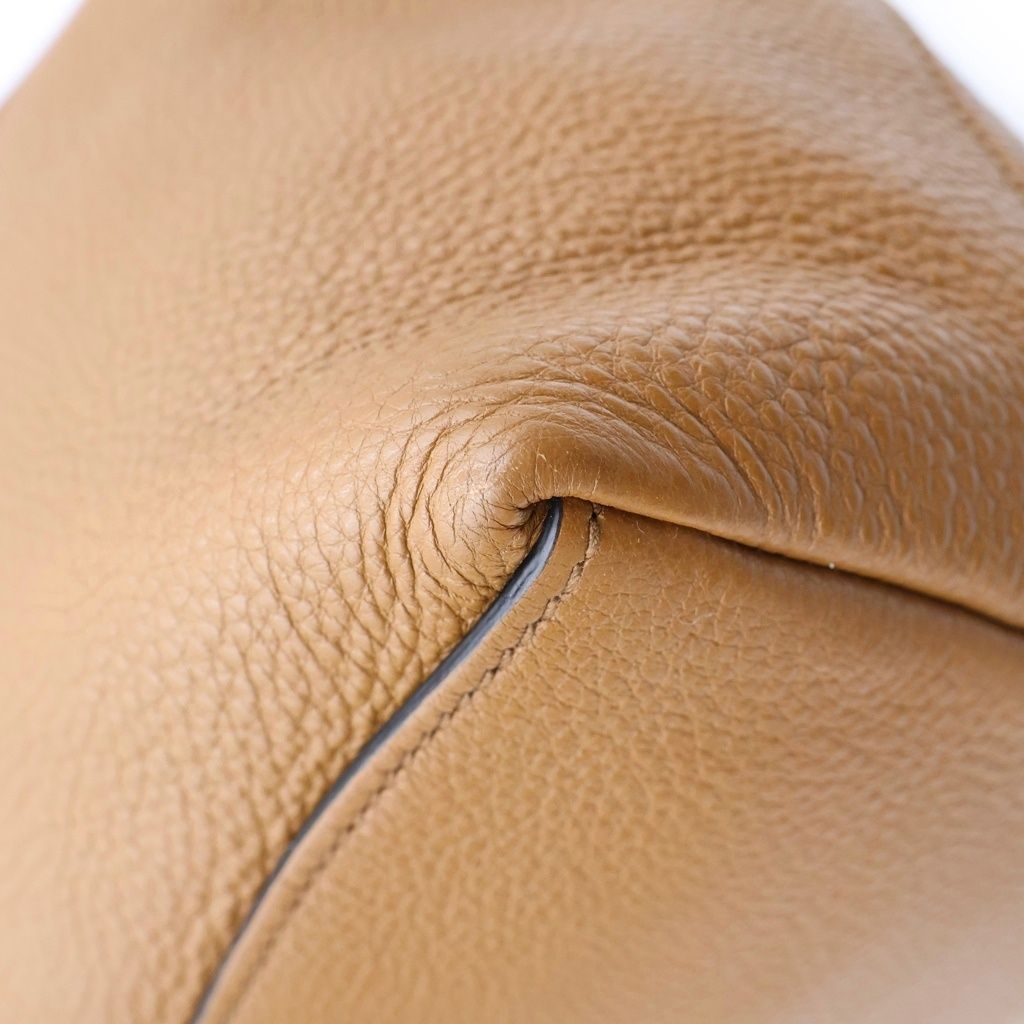 Prada Embossed Logo Bag Handbag Brown Leather — view 5