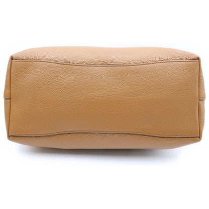 Prada Embossed Logo Bag Handbag Brown Leather — view 4