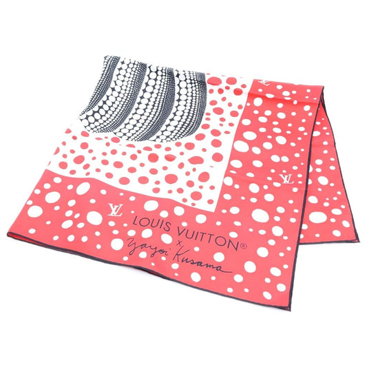 Louis Vuitton Yayoi Kusama Carre 90 Infinity Dot Rouge Blanc Silk Scarf Red