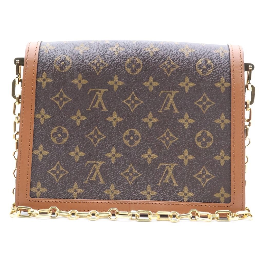 Louis Vuitton Monogram Reverse Dauphine MM Leather Chain Shoulder Bag Brown — view 2