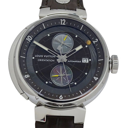 Louis Vuitton Watch Tambour Orientation Date Automatic Stainless Steel Leather — view 2