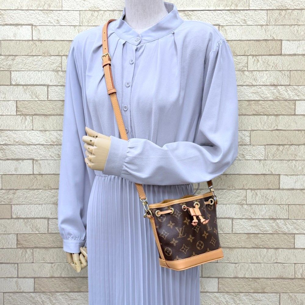 Louis Vuitton Nano Noe Monogram Shoulder Bag Canvas Brown — view 2