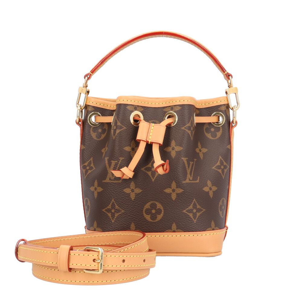Louis Vuitton Nano Noe Monogram Shoulder Bag Canvas Brown