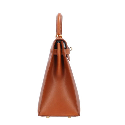 Hermes Kelly 32 Sellier Handbag Box Calf Brown — view 4