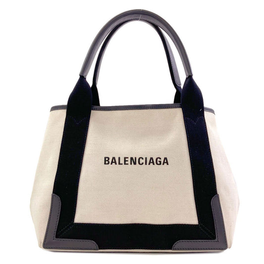 Balenciaga Navy Cabas Tote Bag Canvas