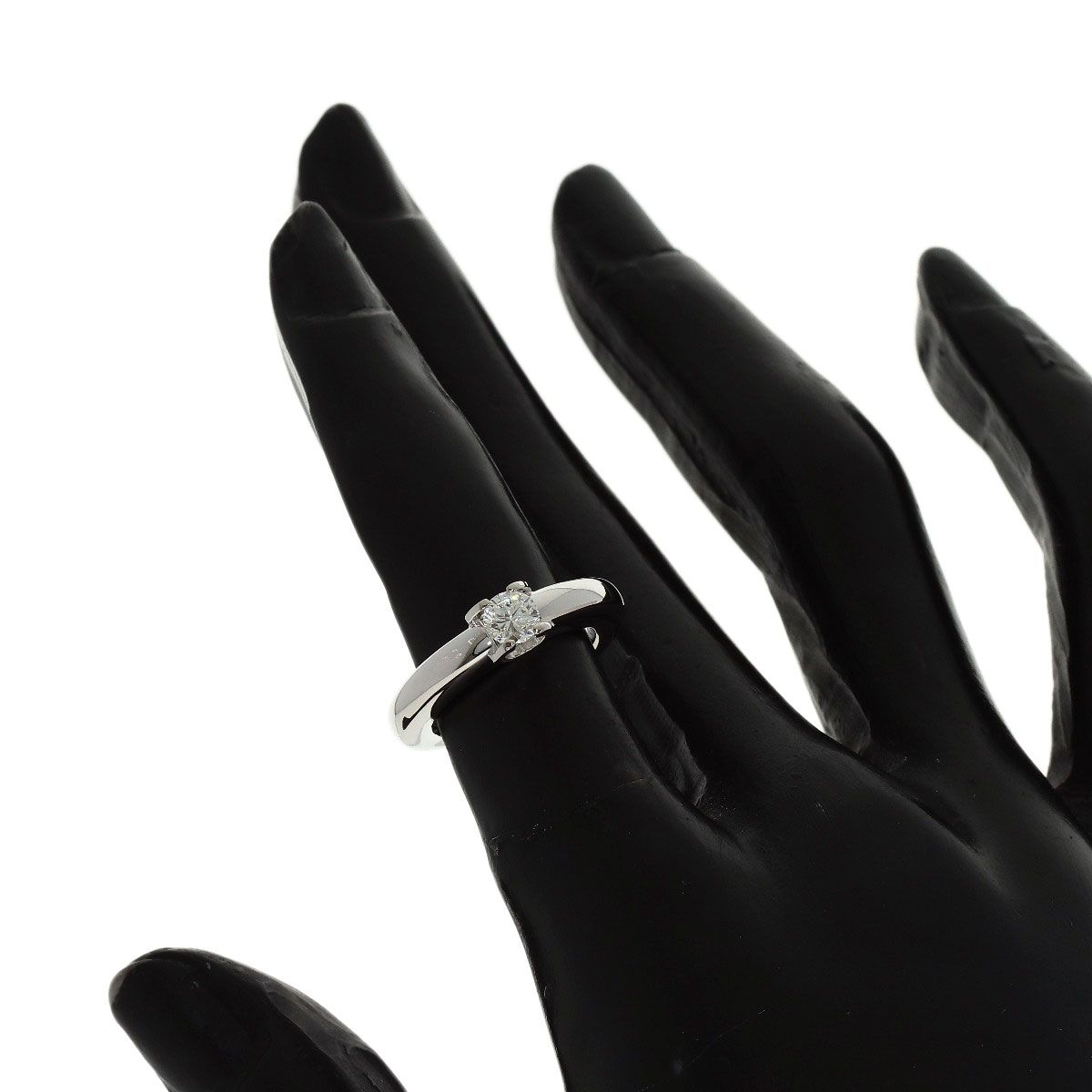 Cartier C de Cartier Solitaire Diamond 46 Ring 18k White Gold — view 7