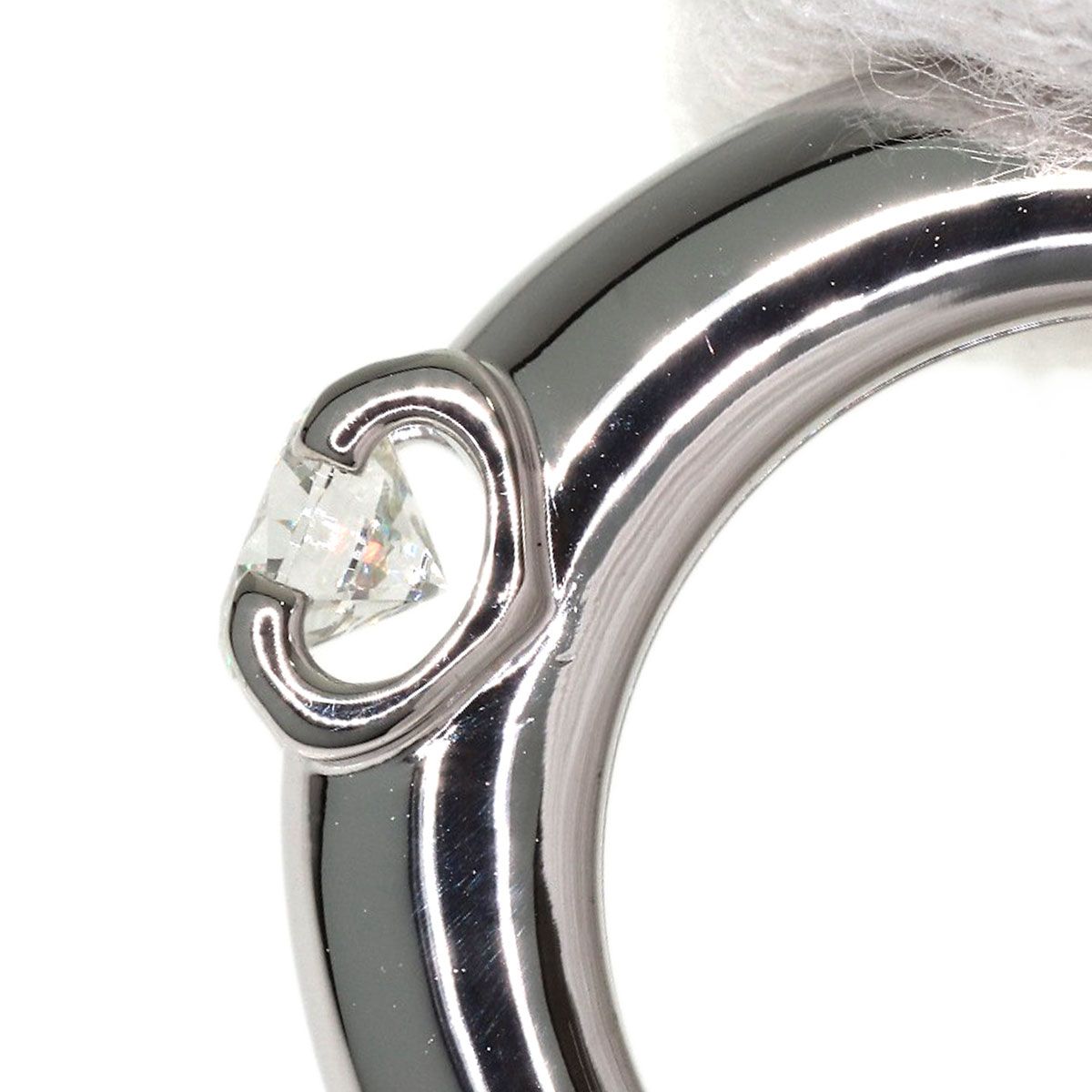 Cartier C de Cartier Solitaire Diamond 46 Ring 18k White Gold — view 8