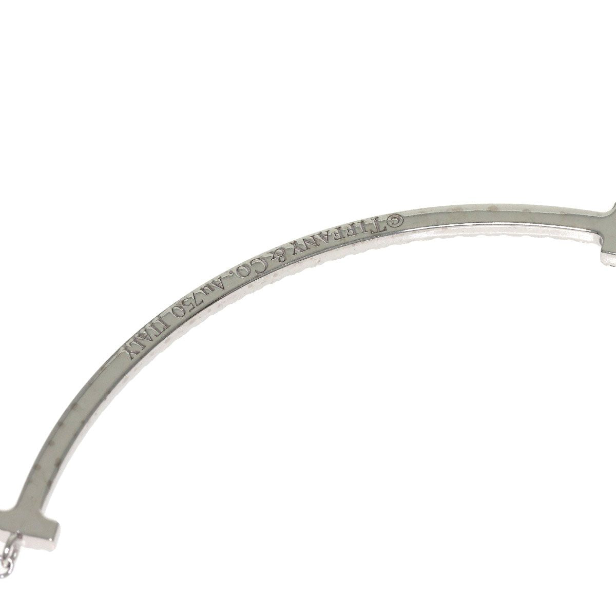 Tiffany & Co T Smile Small Diamond Necklace 18k White Gold — view 5