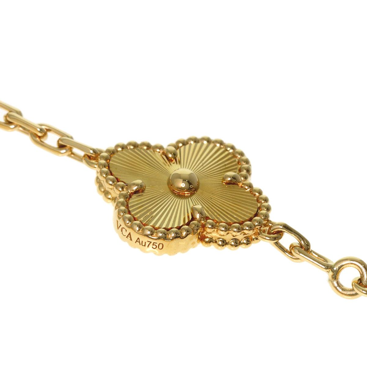 Van Cleef & Arpels Vintage Alhambra Guilloche Bracelet 18k Yellow Gold — view 5