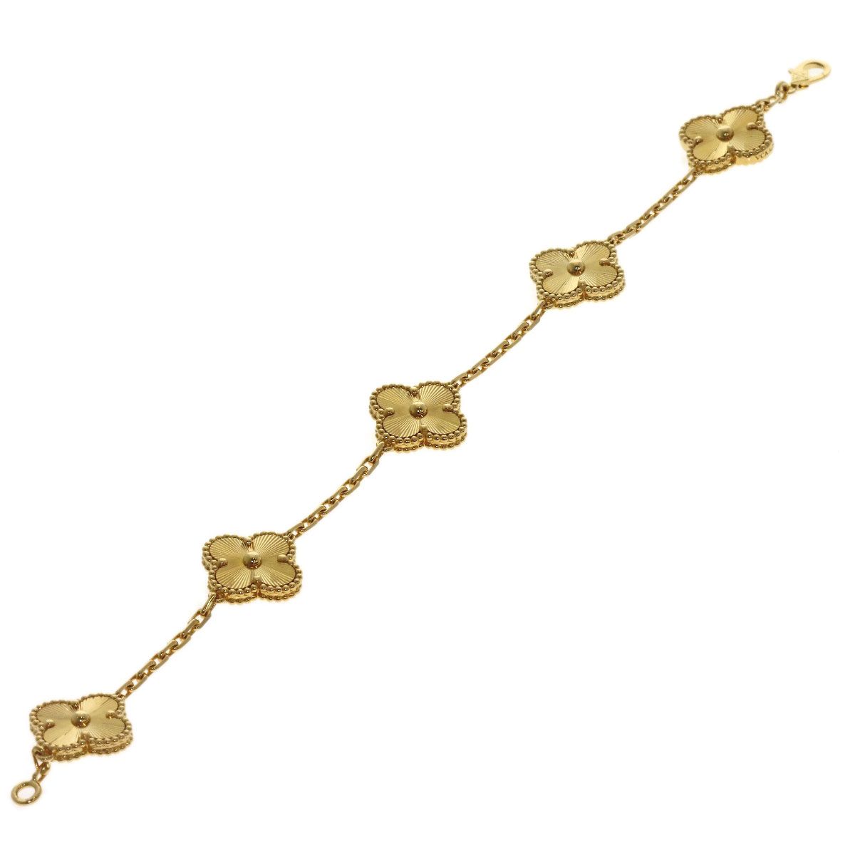 Van Cleef & Arpels Vintage Alhambra Guilloche Bracelet 18k Yellow Gold — view 6