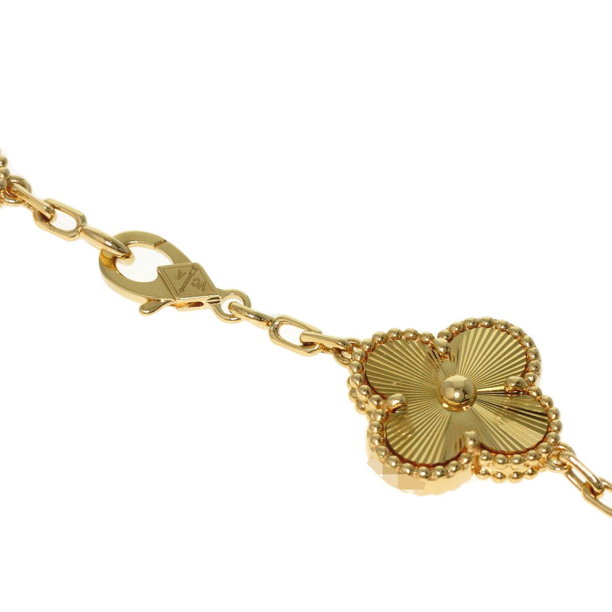 Van Cleef & Arpels Vintage Alhambra Guilloche Bracelet 18k Yellow Gold — view 4