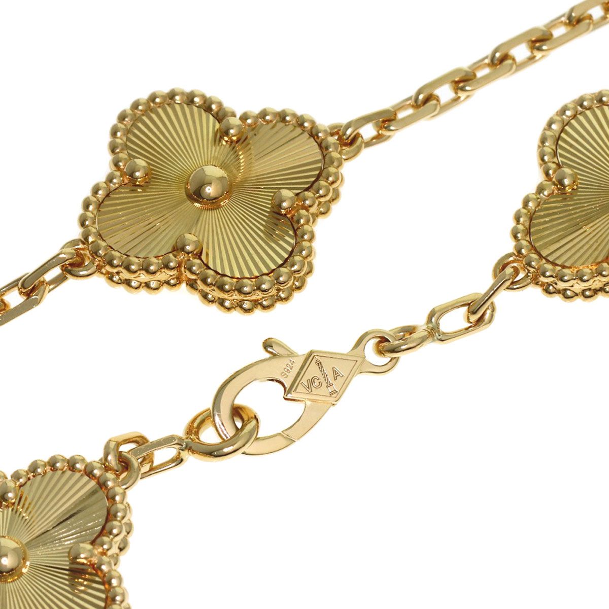 Van Cleef & Arpels Vintage Alhambra Guilloche Bracelet 18k Yellow Gold — view 3