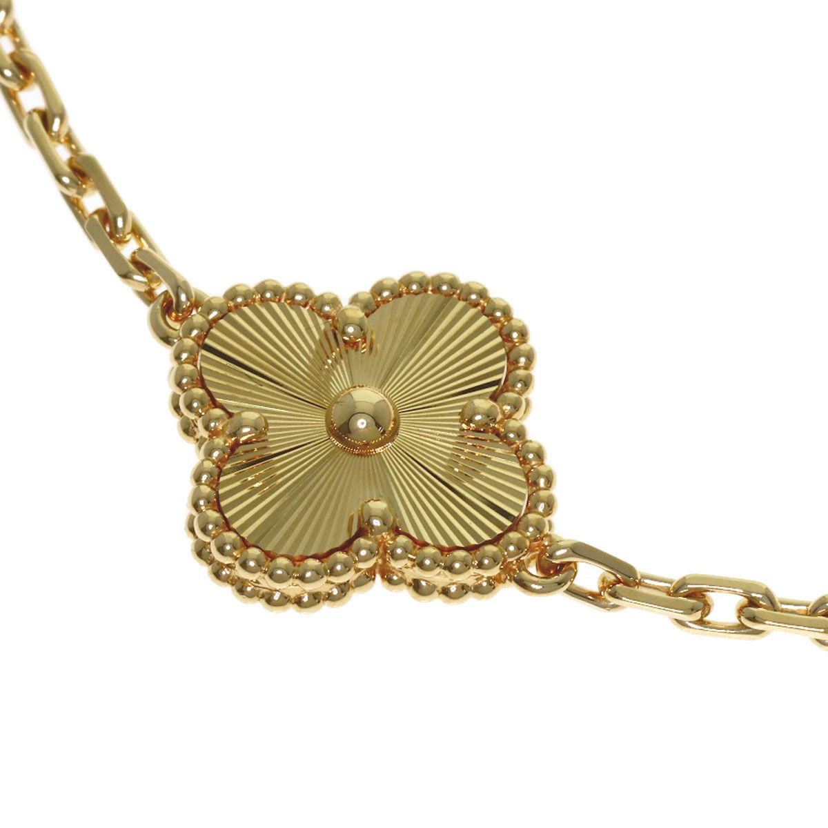 Van Cleef & Arpels Vintage Alhambra Guilloche Bracelet 18k Yellow Gold — view 2
