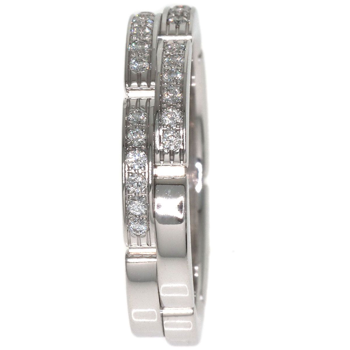 Cartier Maillon Panthere Row Diamond 55 Ring 18k White Gold — view 3