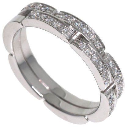 Cartier Maillon Panthere Row Diamond 55 Ring 18k White Gold