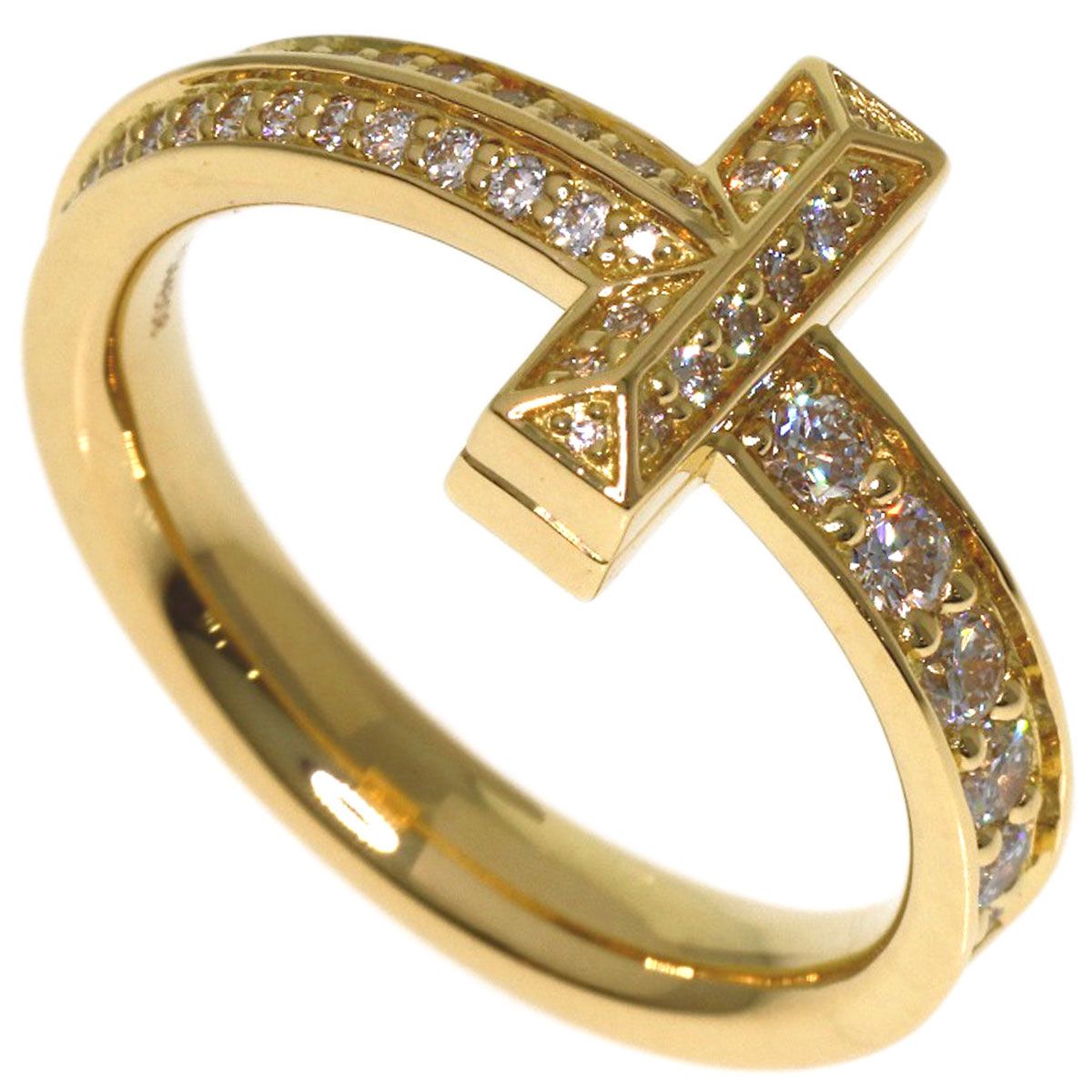 Tiffany & Co T One Diamond Ring 18k Yellow Gold